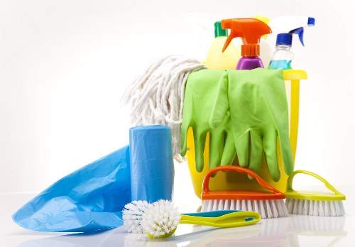 Carpet cleaning equipment prepared for a UK service appointment
