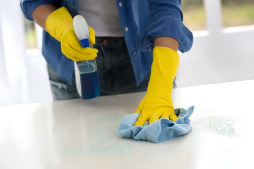 Work area protected during carpet cleaning service